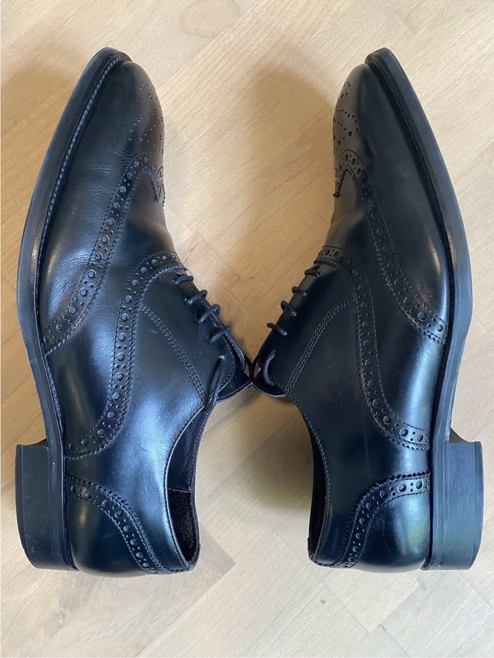 To Boot New York Adam Derrick Mens Black Wingtip Oxford Dress Shoes Italy 11.5 - Picture 6 of 11